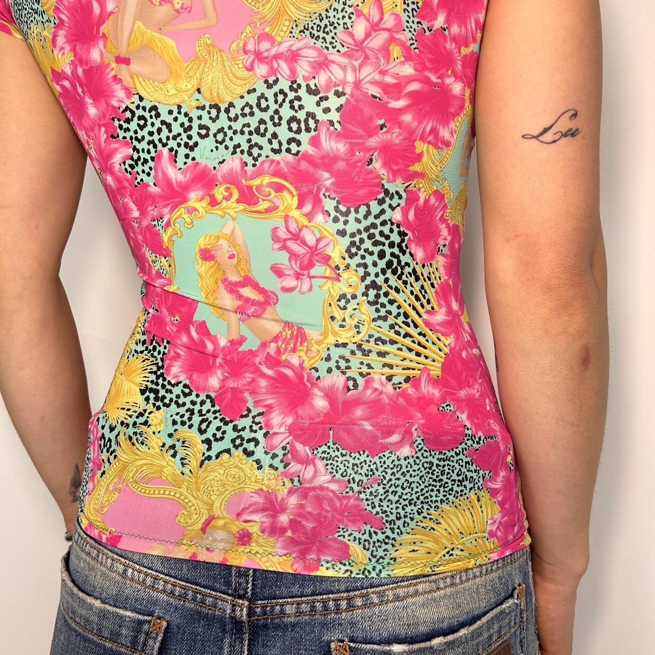 Versace Baroque Tropical Leopard Top (S/M)