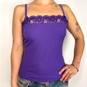 D&G Dolce & Gabbana Purple Ribbed Cami (S/M)