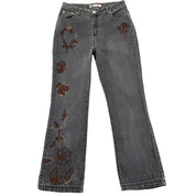 2000's Floral Embroidered Mid-Rise Jeans (M)