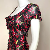 Blumarine Black Floral Dress (S)