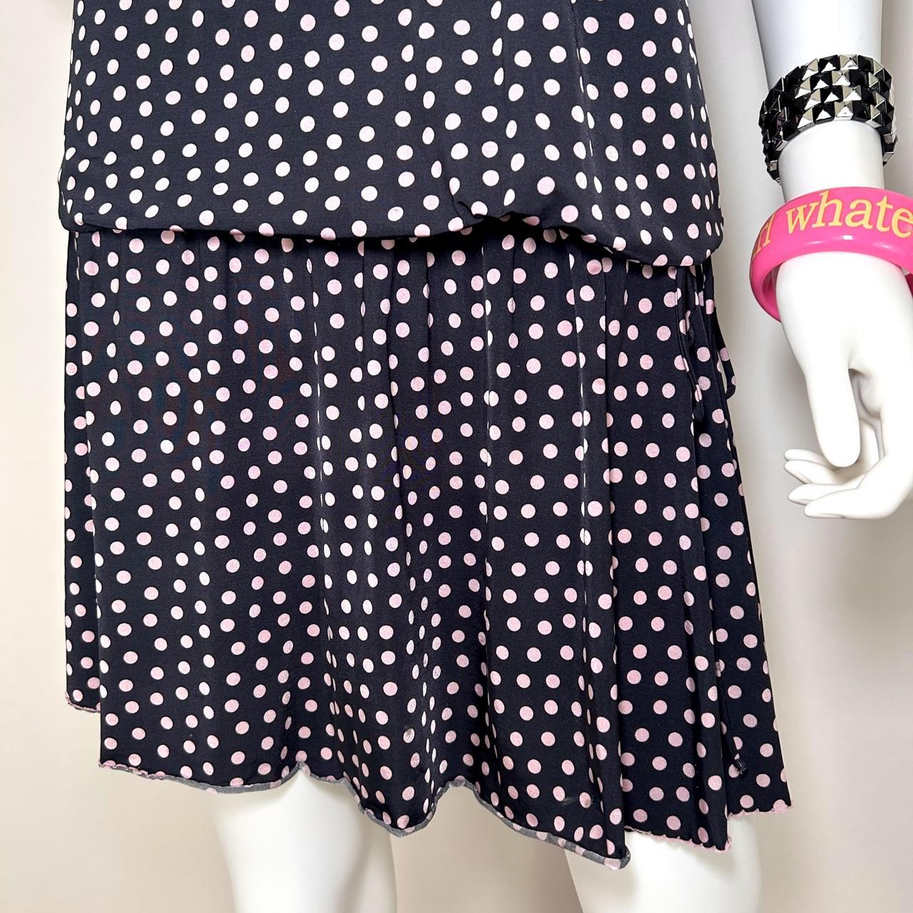 Blumarine Black and Pink Polka Dot Dress (M)