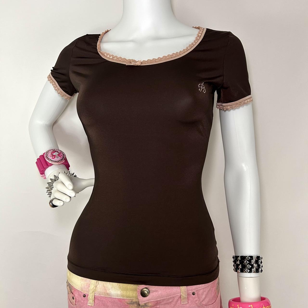 Blumarine Y2K Brown and Pink Top (S/M)