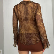 Silk Metallic Snakeskin Blouse (S)