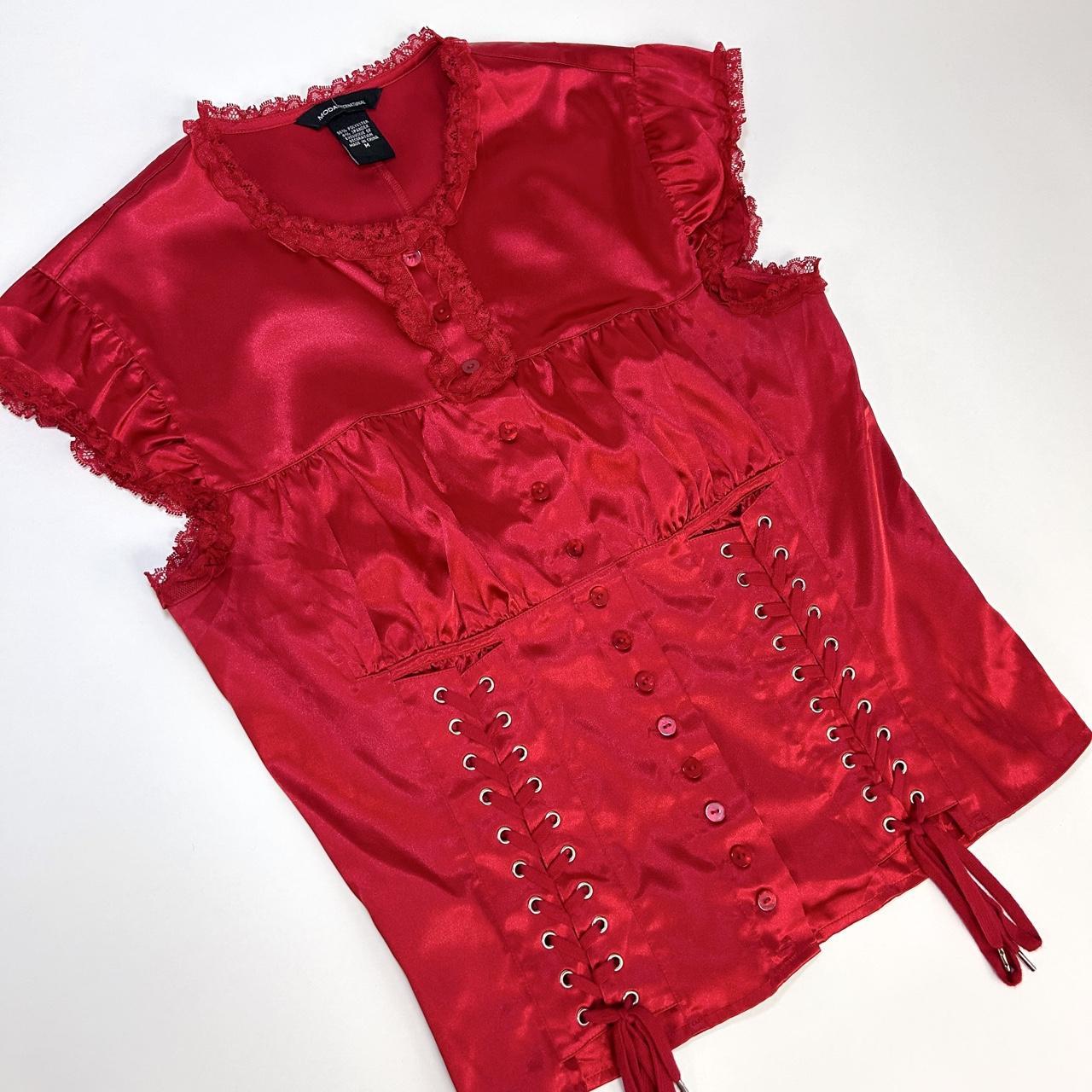 Moda International Y2K Red Corset Top (M)