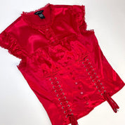Moda International Y2K Red Corset Top (M)