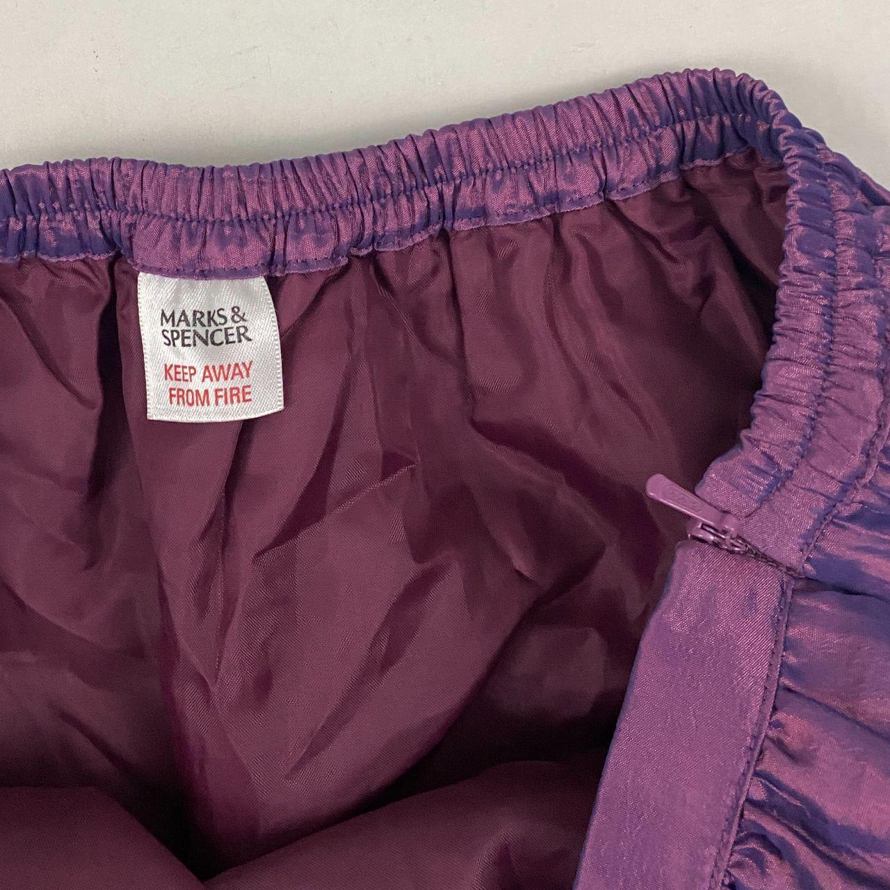 Purple Sequin Taffeta Midi Skirt (S/M)