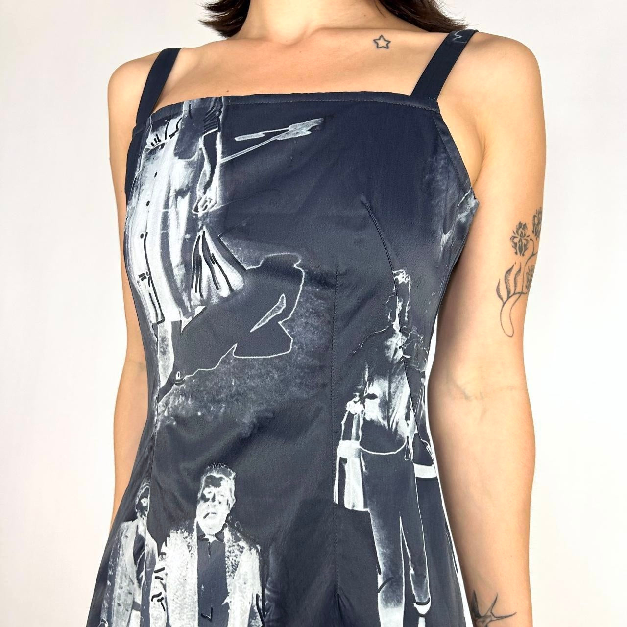 Vintage Euro Silhouettes Black Dress (S)