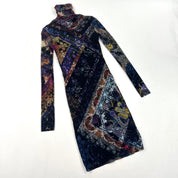 Fuzzi Vintage Patterned Mesh Dress (XS/S)