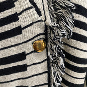 Piano Keys Reversible Tapestry Sweater Jacket (L)