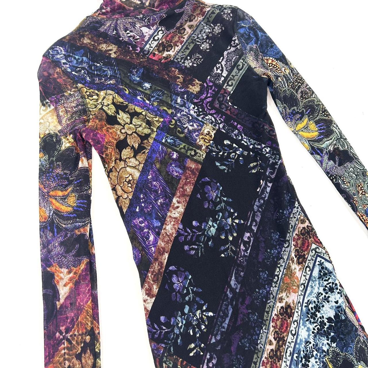 Fuzzi Vintage Patterned Mesh Dress (XS/S)