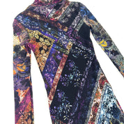 Fuzzi Vintage Patterned Mesh Dress (XS/S)