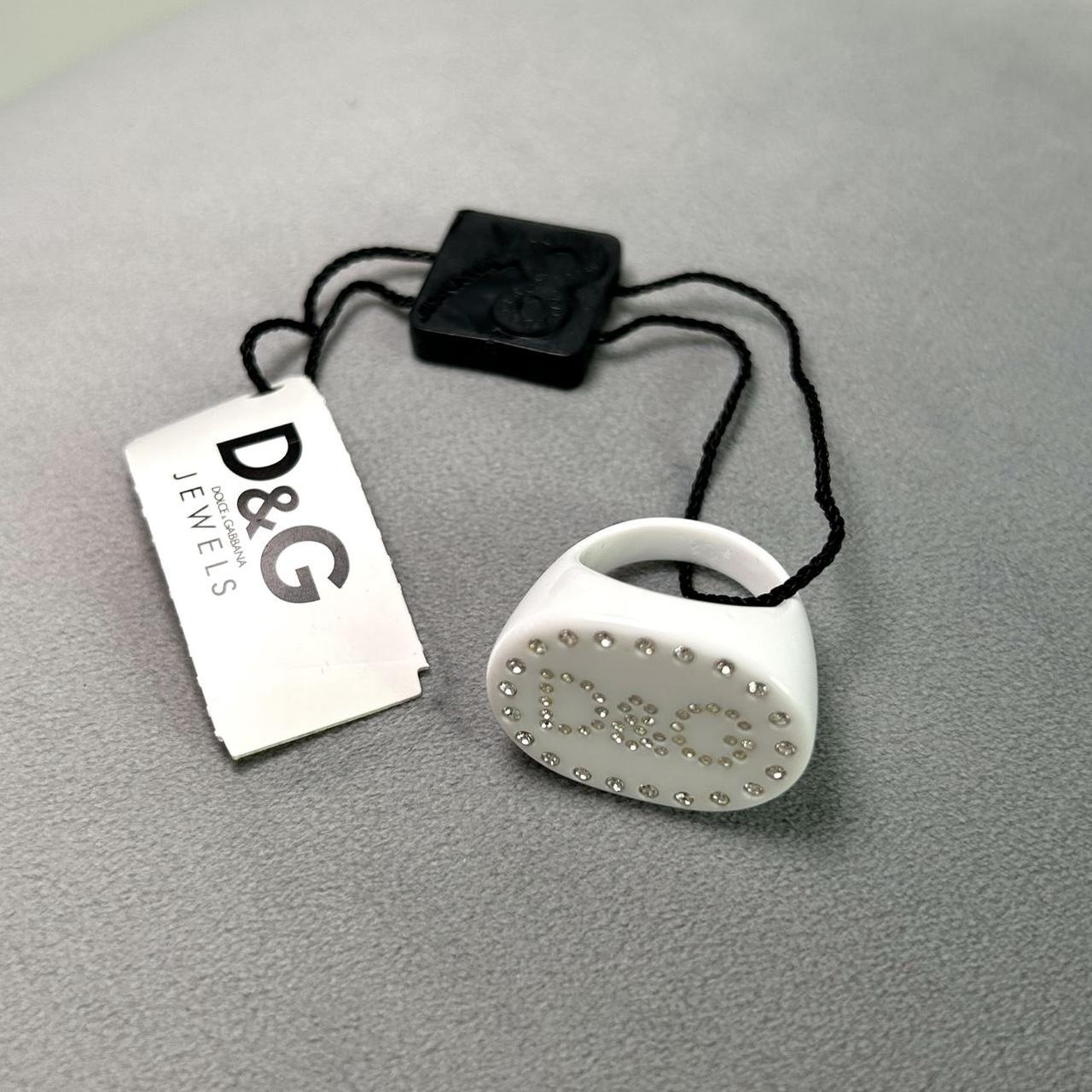 NWT D&G Dolce & Gabbana White Rhinestone Ring (8)