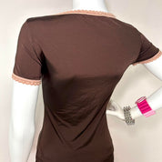 Blumarine Y2K Brown and Pink Top (S/M)