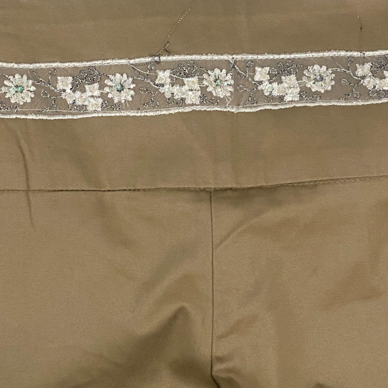 Y2K Embellished Khaki Flares (M)