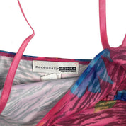 Y2K Zebra Floral Mesh Mini Dress (S)