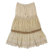 Creamy & Metallic Maxi Skirt (S/M)