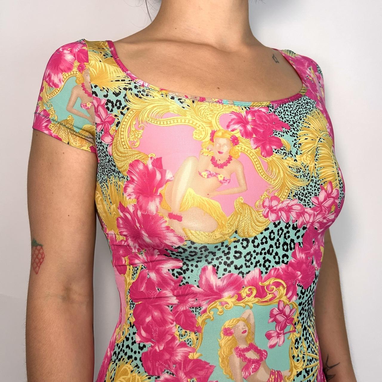 Versace Baroque Tropical Leopard Top (S/M)