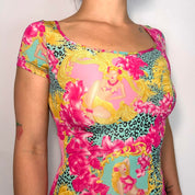 Versace Baroque Tropical Leopard Top (S/M)