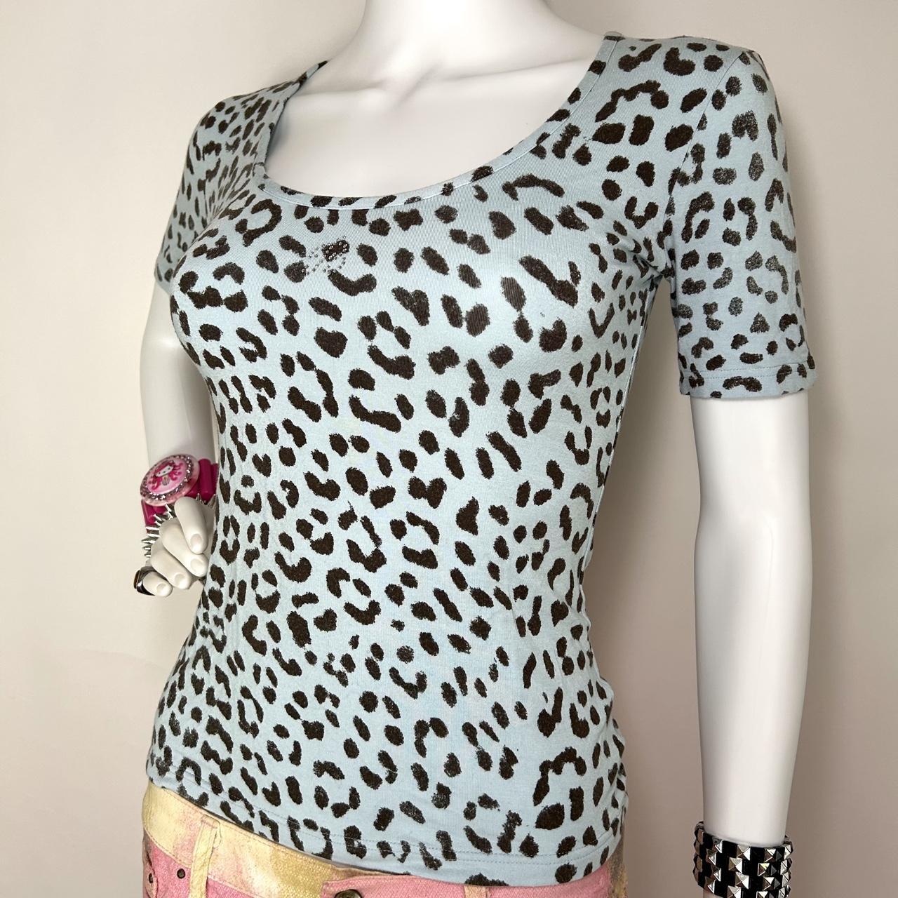 Blumarine Blue Leopard Top (S/M)