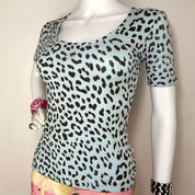 Blumarine Blue Leopard Top (S/M)
