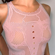 Just Cavalli Pink Fishnet Top (XS/S)