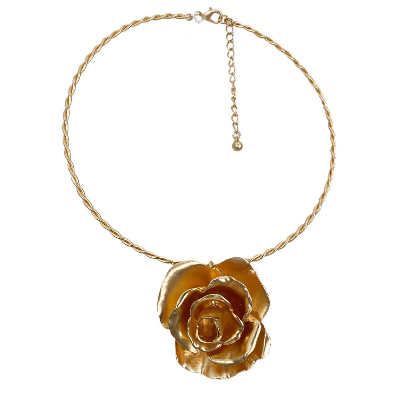 Golden Rose Statement Necklace