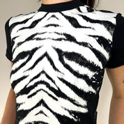 Versace Tiger Print Cropped Tee (S/M)