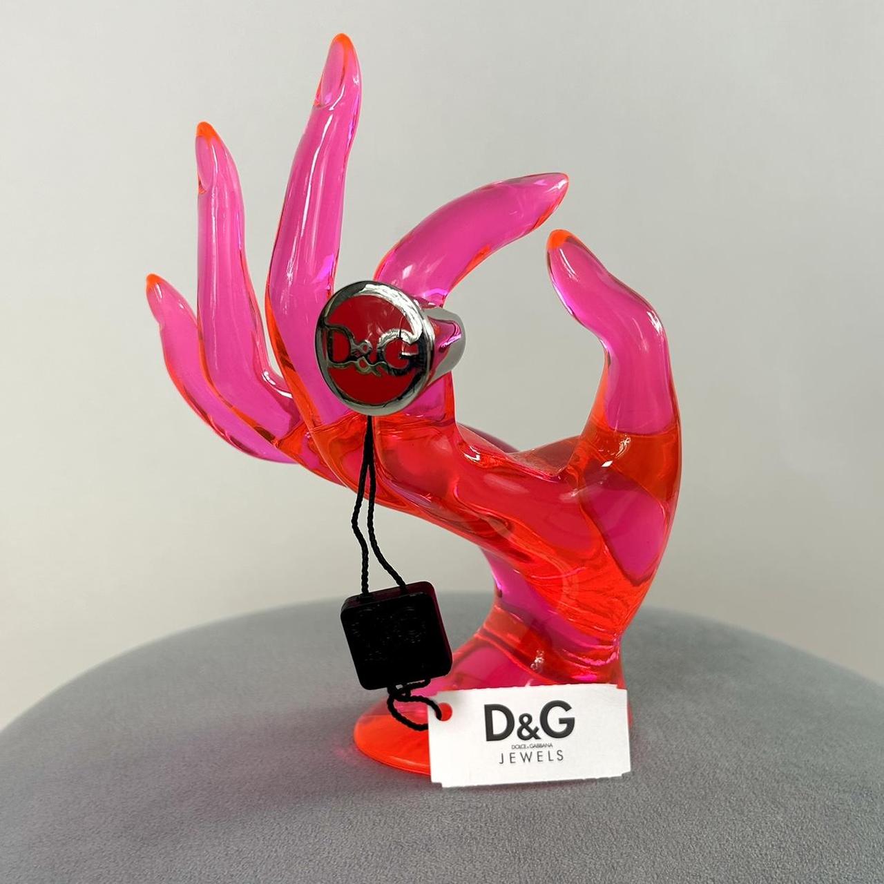 NWT D&G Dolce & Gabbana Red Silver Signet Ring (8)
