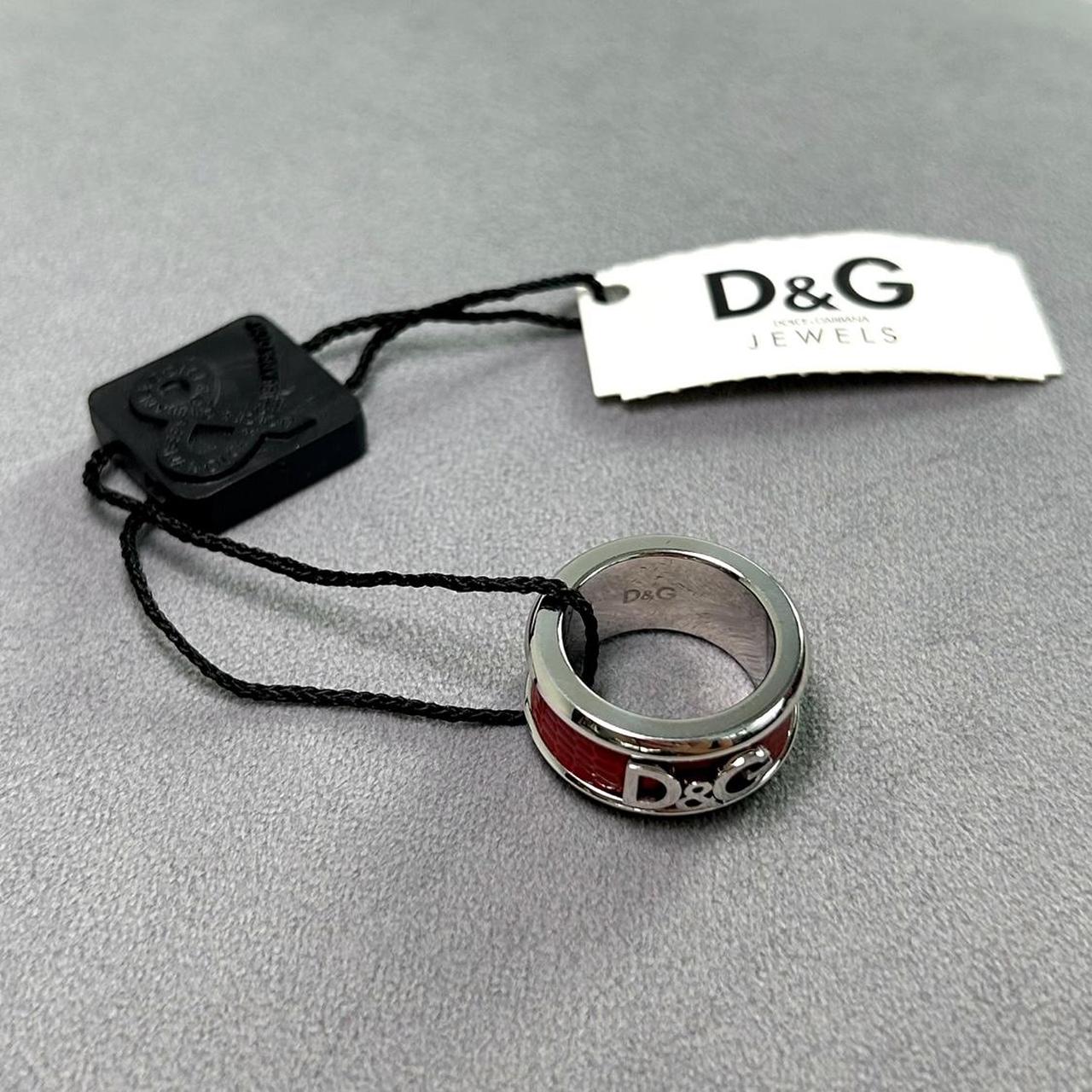 NWT D&G Dolce & Gabbana Red Silver Snakeskin Ring (5)