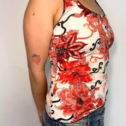 Just Cavalli Red Floral Print Tank Top (XS/S)