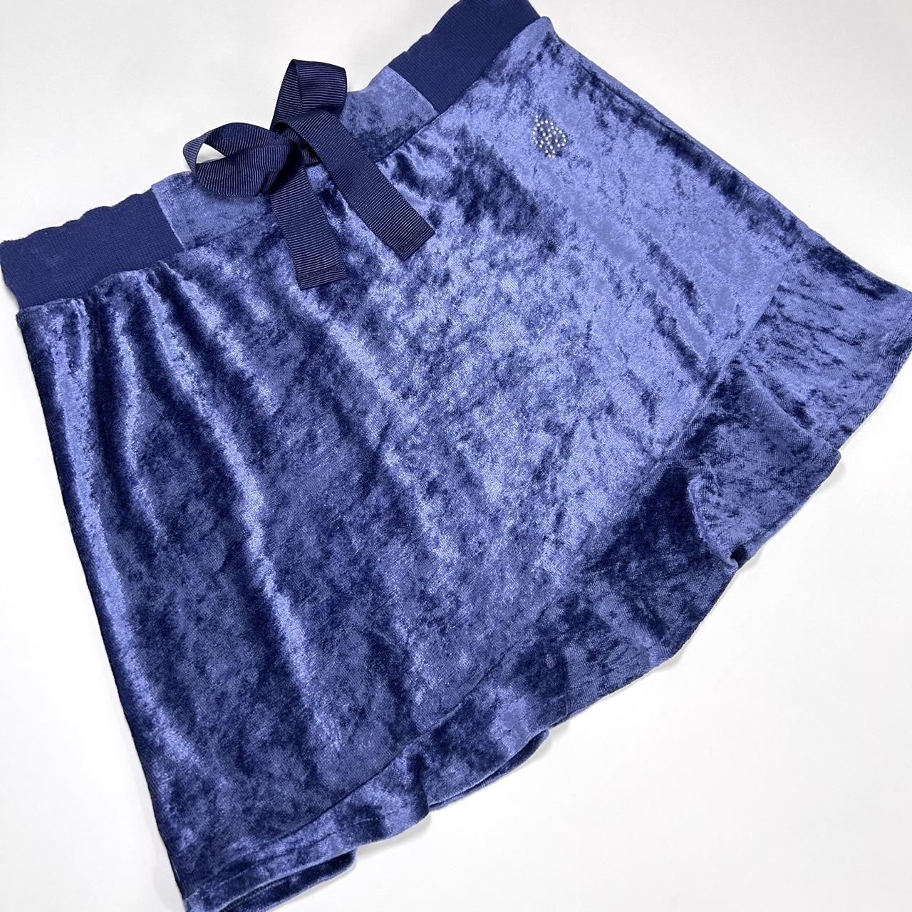 Blumarine Blue Velour Mini Skirt (XS)