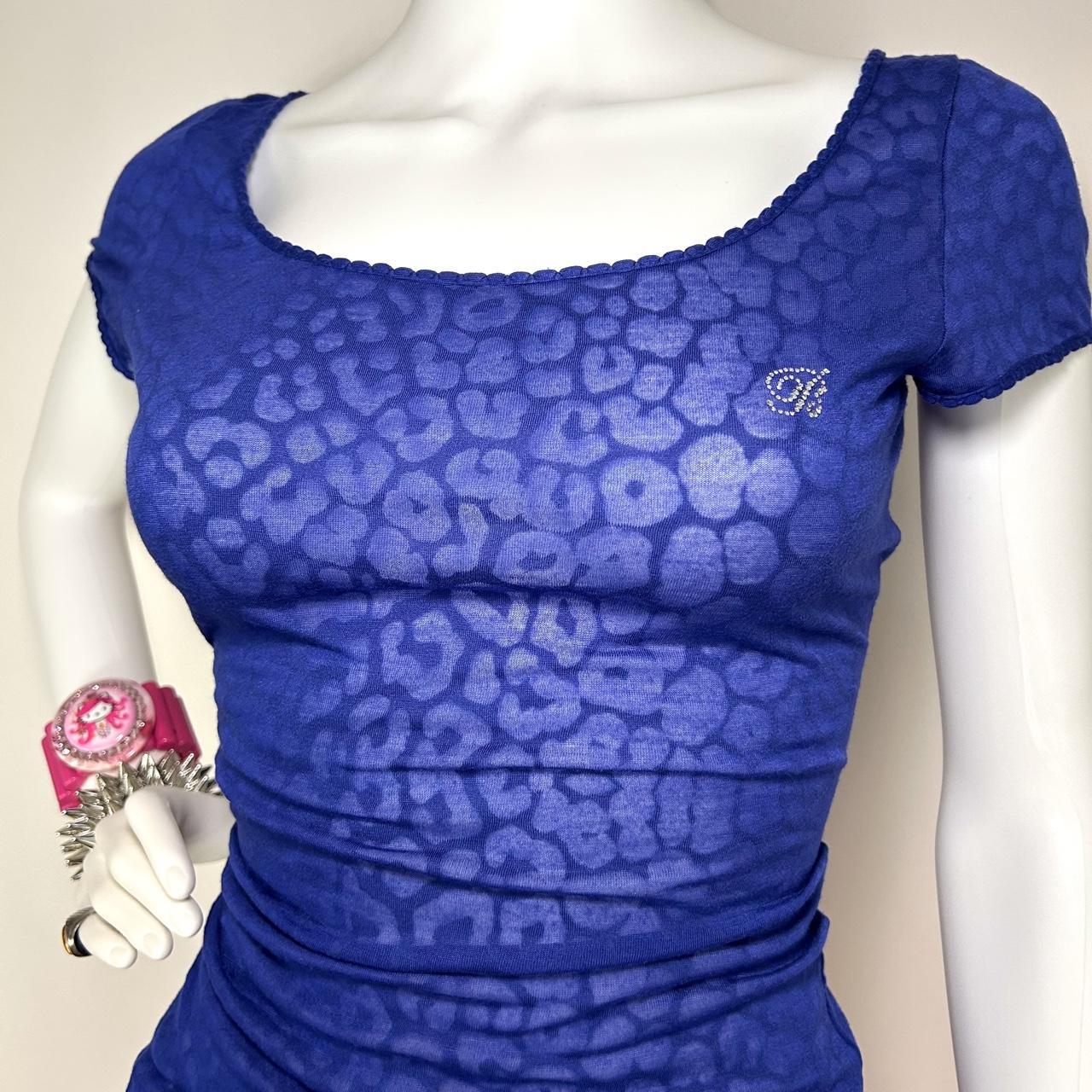 Blumarine Royal Blue Leopard Top (S/M)