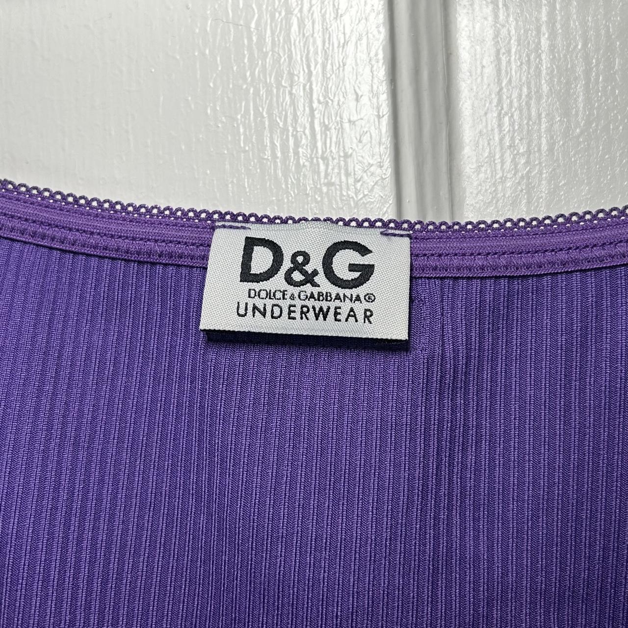 D&G Dolce & Gabbana Purple Ribbed Cami (S/M)