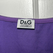 D&G Dolce & Gabbana Purple Ribbed Cami (S/M)