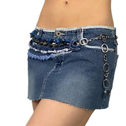 Blue Stone Multi-Layered Chain Belt