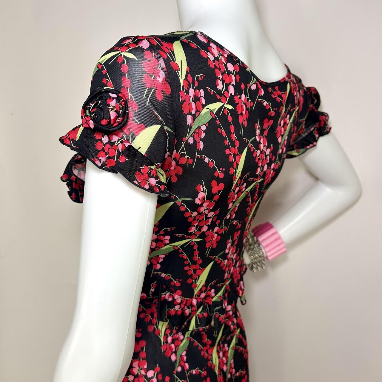 Blumarine Black Floral Dress (S)