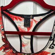 Just Cavalli Red Floral Print Tank Top (XS/S)