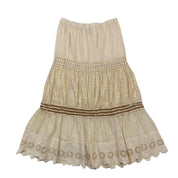 Creamy & Metallic Maxi Skirt (S/M)