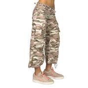 2000s Pink & Green Camo Cargo Capris (S)