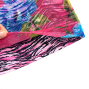 Y2K Zebra Floral Mesh Mini Dress (S)