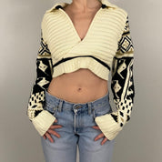Cropped Knit Sweater (M)