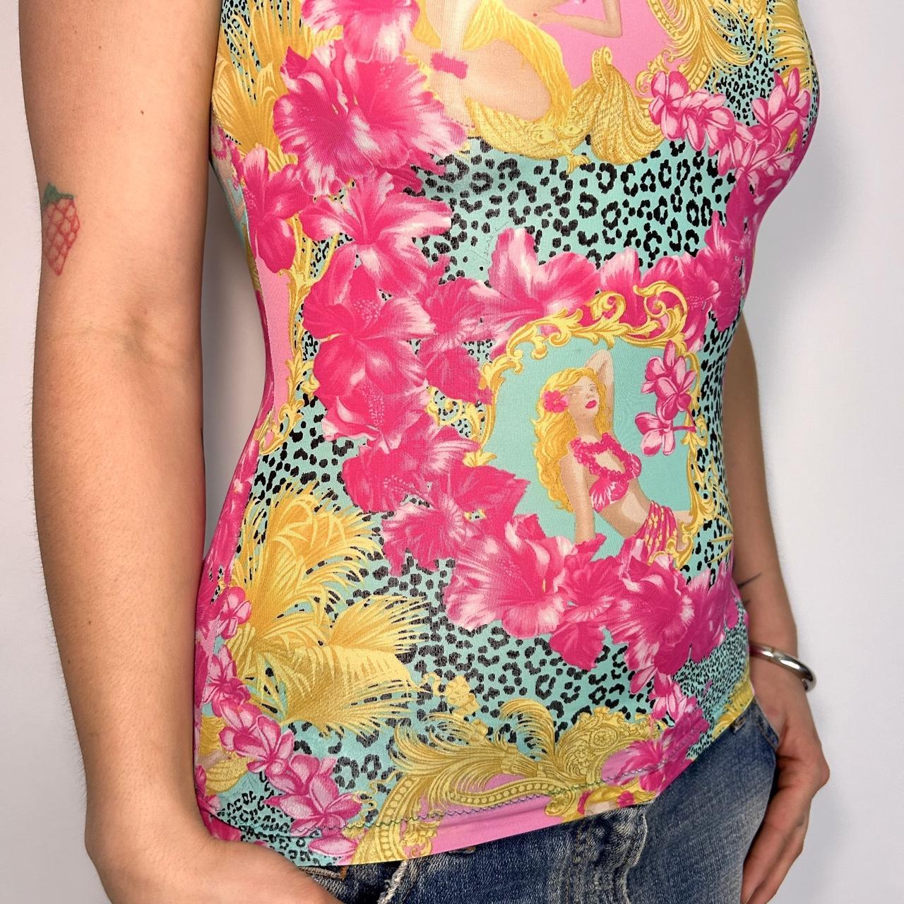 Versace Baroque Tropical Leopard Top (S/M)