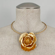 Golden Rose Statement Necklace