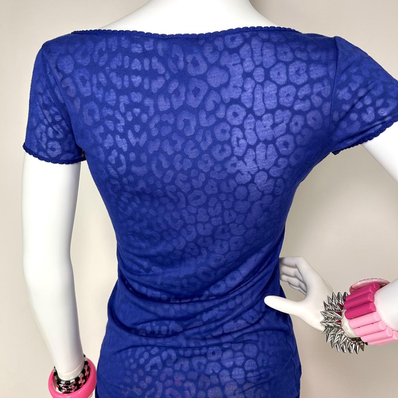 Blumarine Royal Blue Leopard Top (S/M)