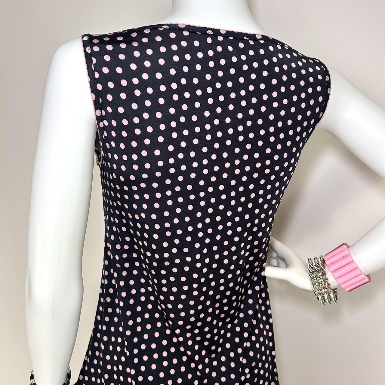 Blumarine Black and Pink Polka Dot Dress (M)