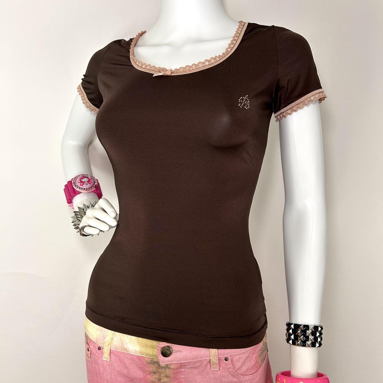 Blumarine Y2K Brown and Pink Top (S/M)