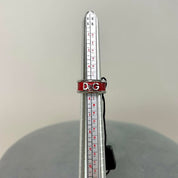 NWT D&G Dolce & Gabbana Red Silver Snakeskin Ring (5)