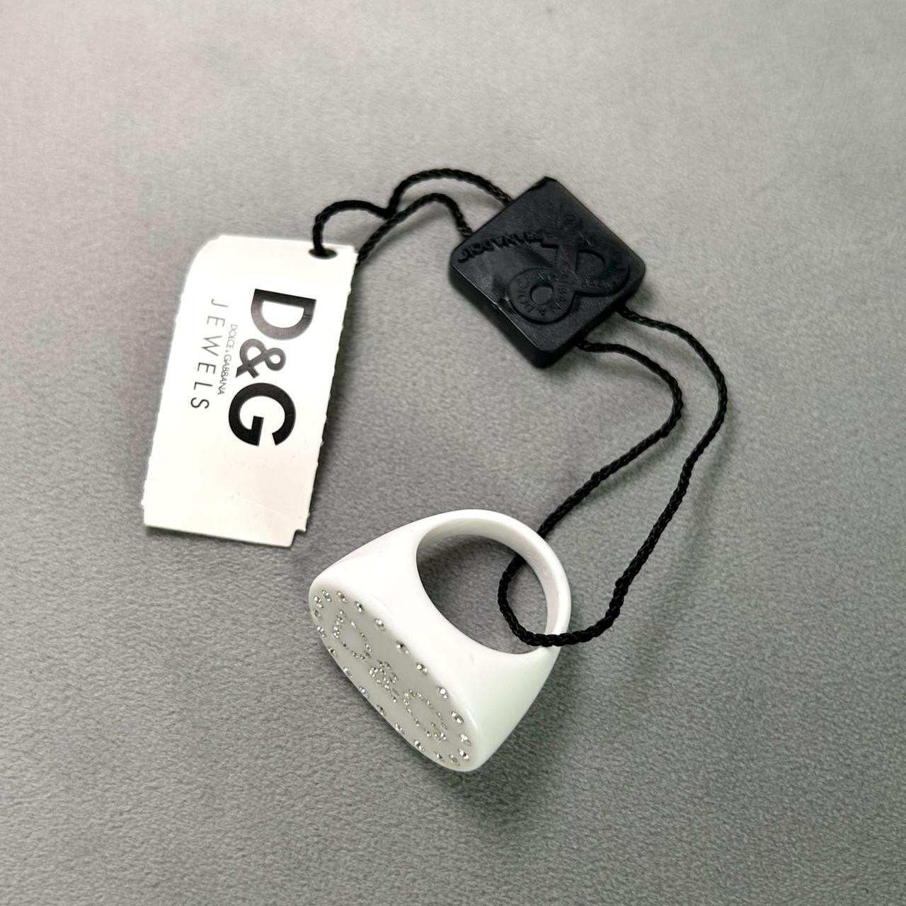 NWT D&G Dolce & Gabbana White Rhinestone Ring (8)