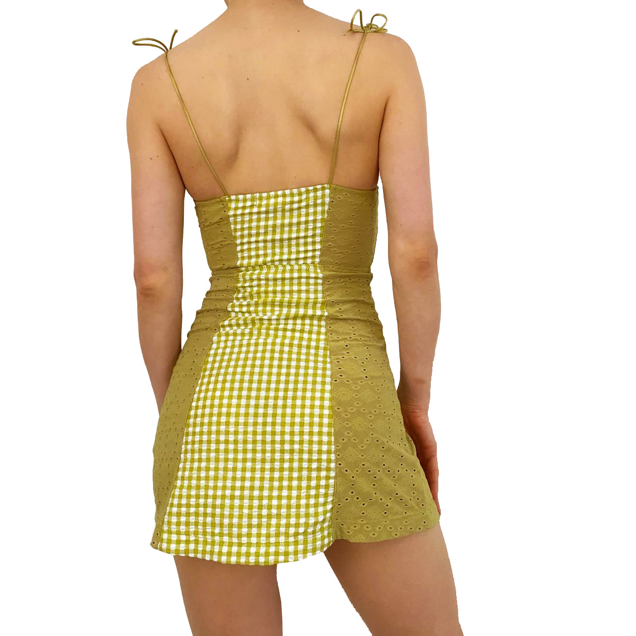 Lime Gingham Mini Dress (XS)