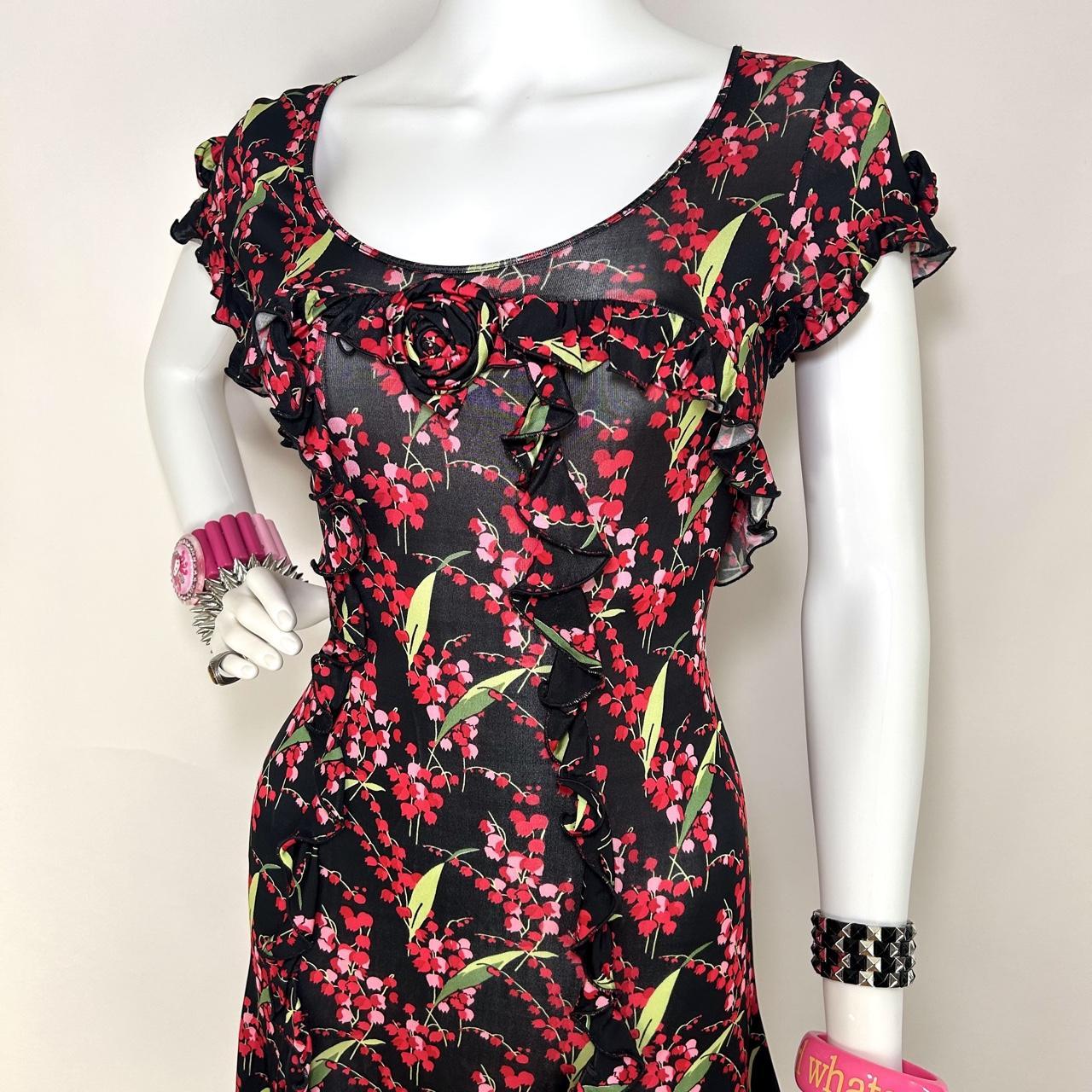 Blumarine Black Floral Dress (S)
